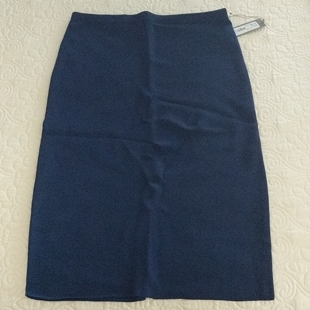 Eva Mendes Blue Stretch Skirt, Size: L